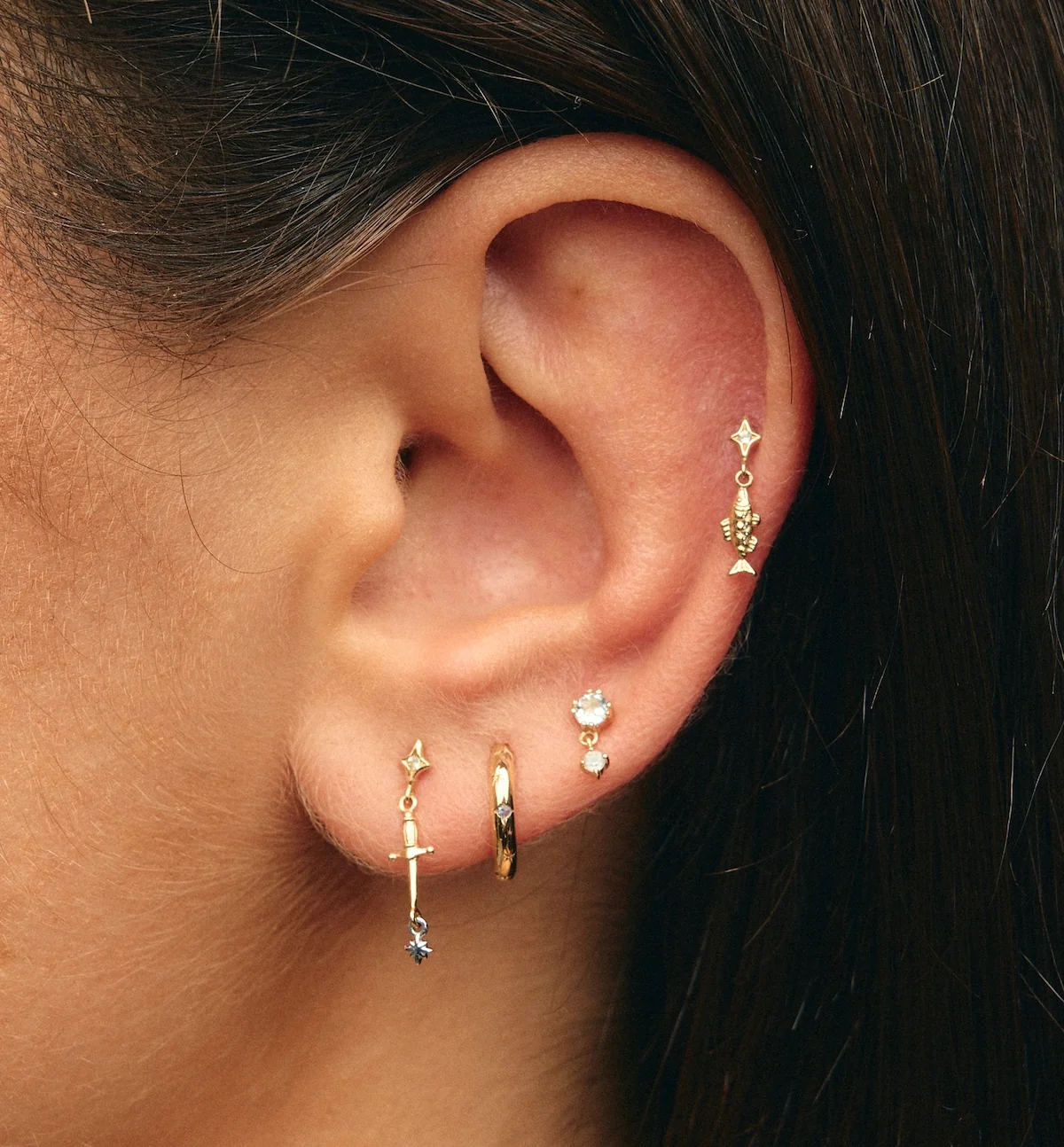 Cosmic Obelisk Piercing Front 14K - Image 3
