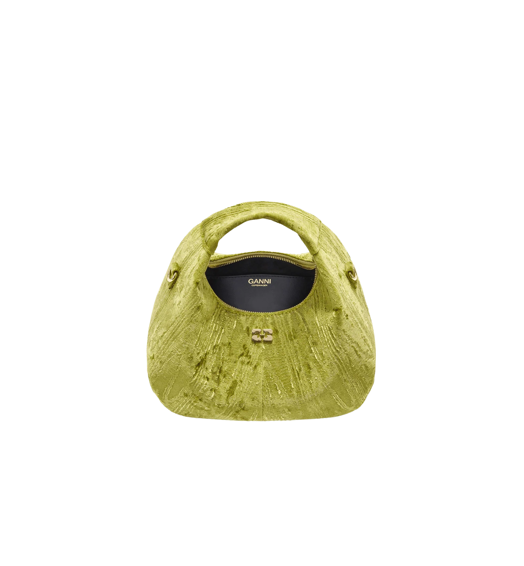 GANNI Hobo Mini Velvet Moire Bag - Image 4