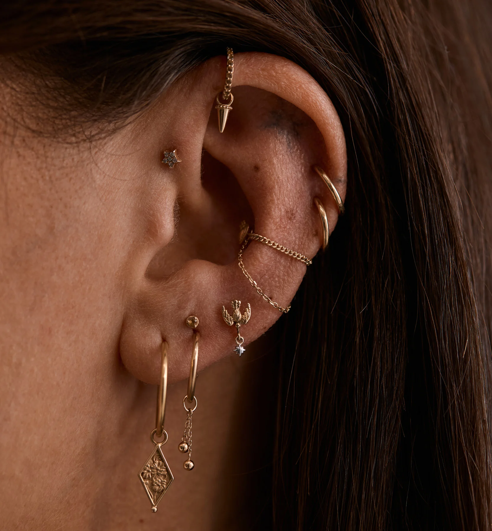 Love Bird Piercing Front 14K - Image 3