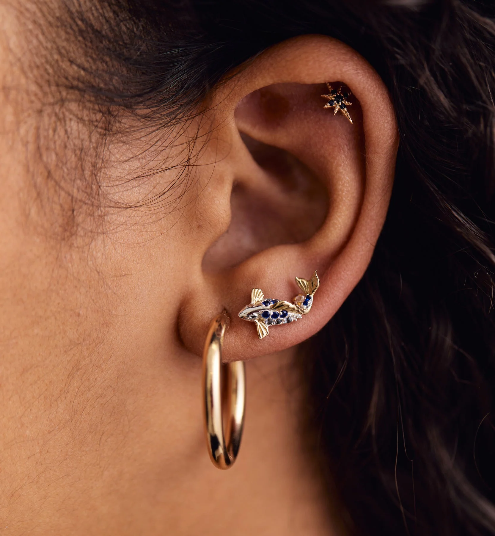 Midnight Mimosa Piercing Front 14K - Image 3