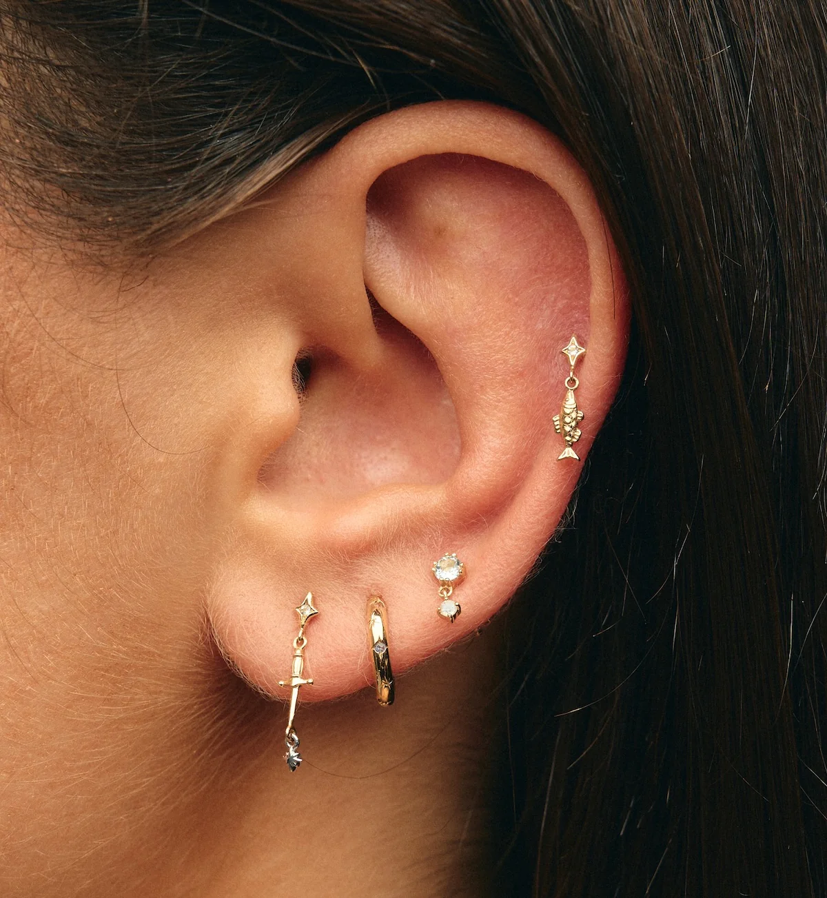Single Phantom Glow Stud Earring 14K - Image 3